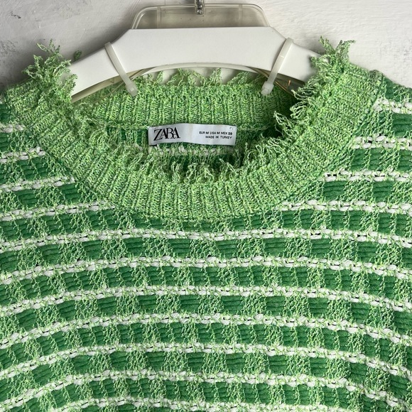 ZARA Frayed Crop Sweater - Picture 7 of 14